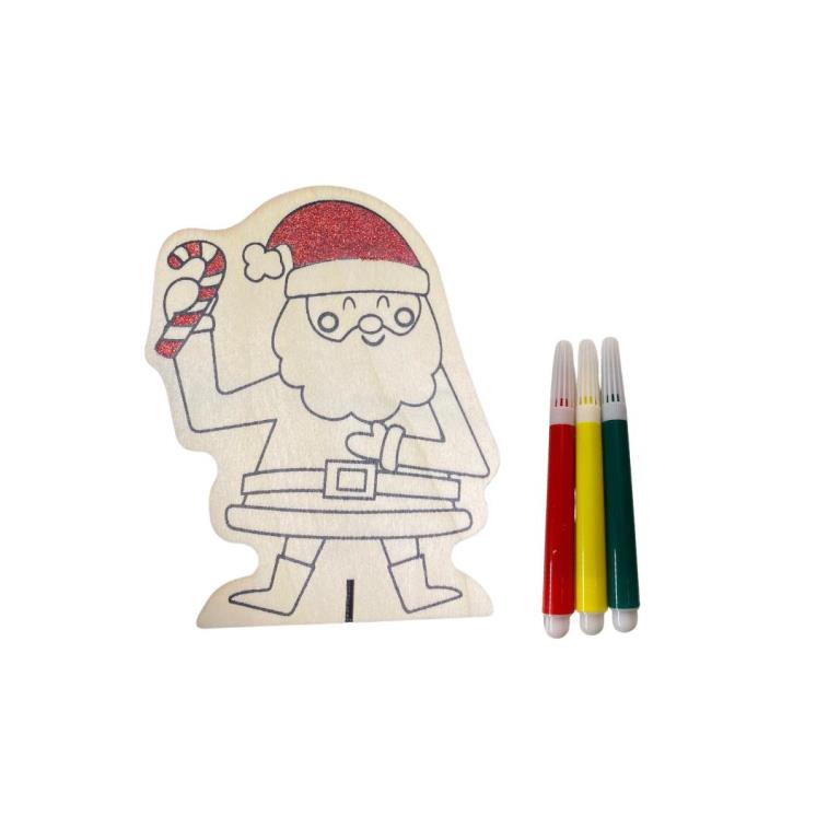 Colour Your Own Wooden Santa - Click Image to Close