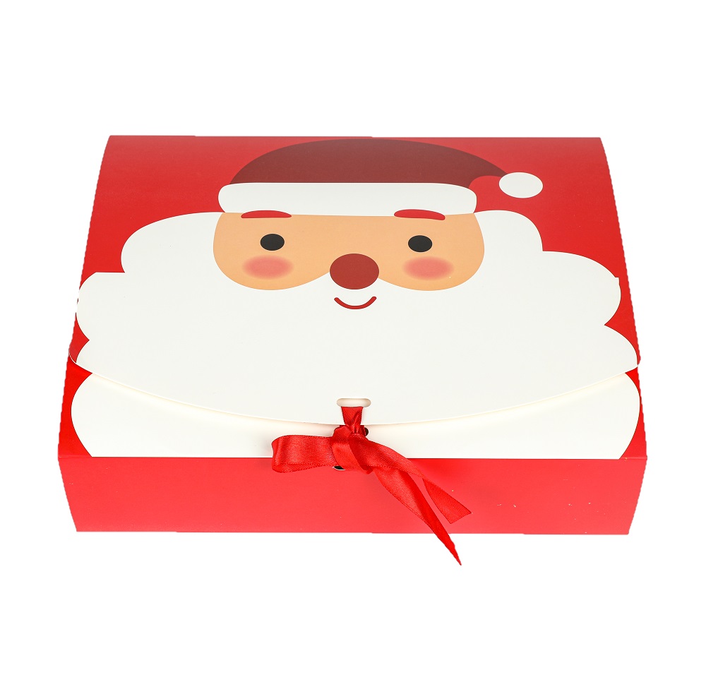 Santa Red Gift Box Large 31cm X 25cm X 8cm - Click Image to Close