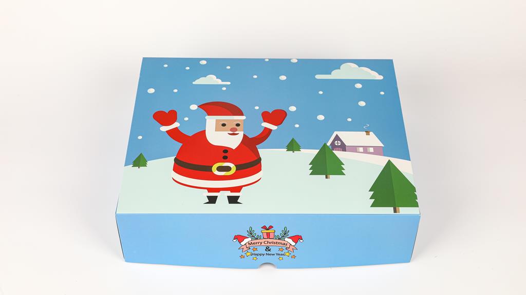 Santa Blue Gift Box Large 31 x 24.5 x 8cm - Click Image to Close