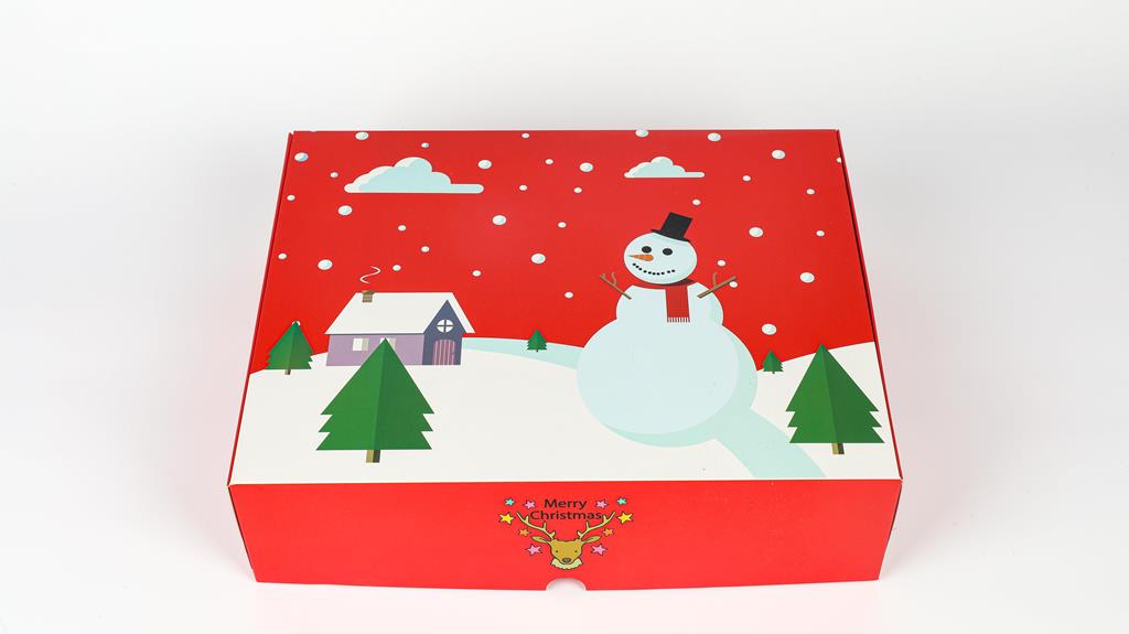 Snowman Red Gift Box Small 24 x 20 x 7cm - Click Image to Close