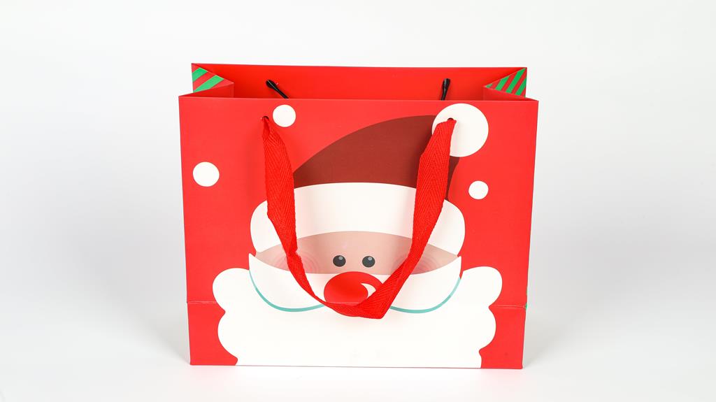 Santa Red Gift Bag Large 31X27X12cm - Click Image to Close