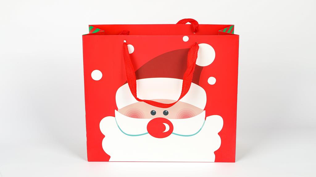 Santa Red Gift Bag Small 25X21X10cm - Click Image to Close