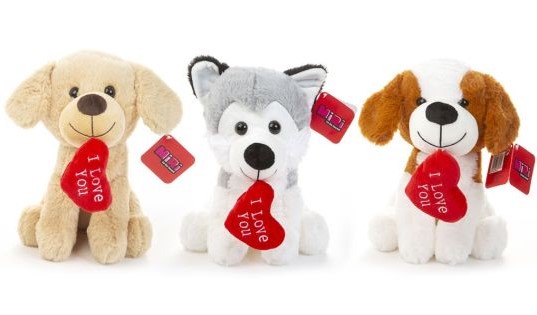 Valentines Love Heart Puppy 26cm ( Assorted Designs ) - Click Image to Close