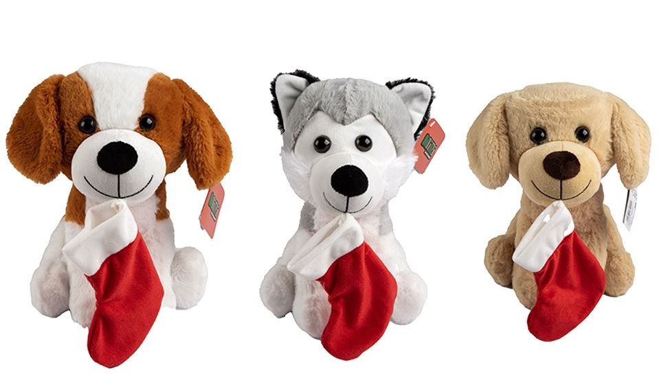 Festive Puppy With Stocking ( Assorted Designs ) - Click Image to Close