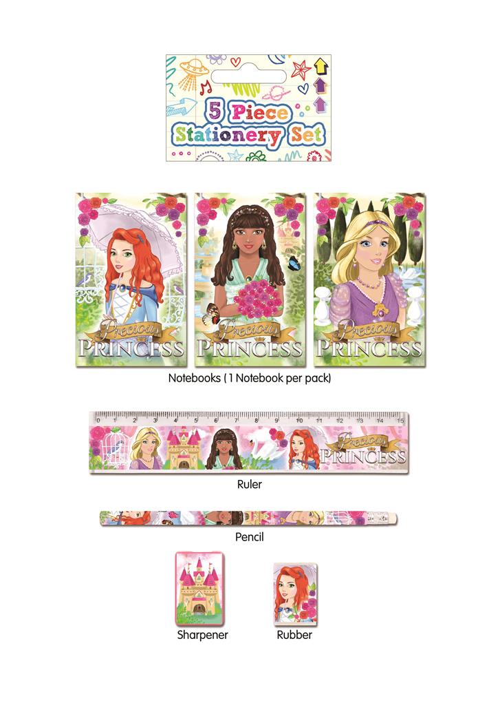 Princess Stationery Set 5 Pack - Click Image to Close