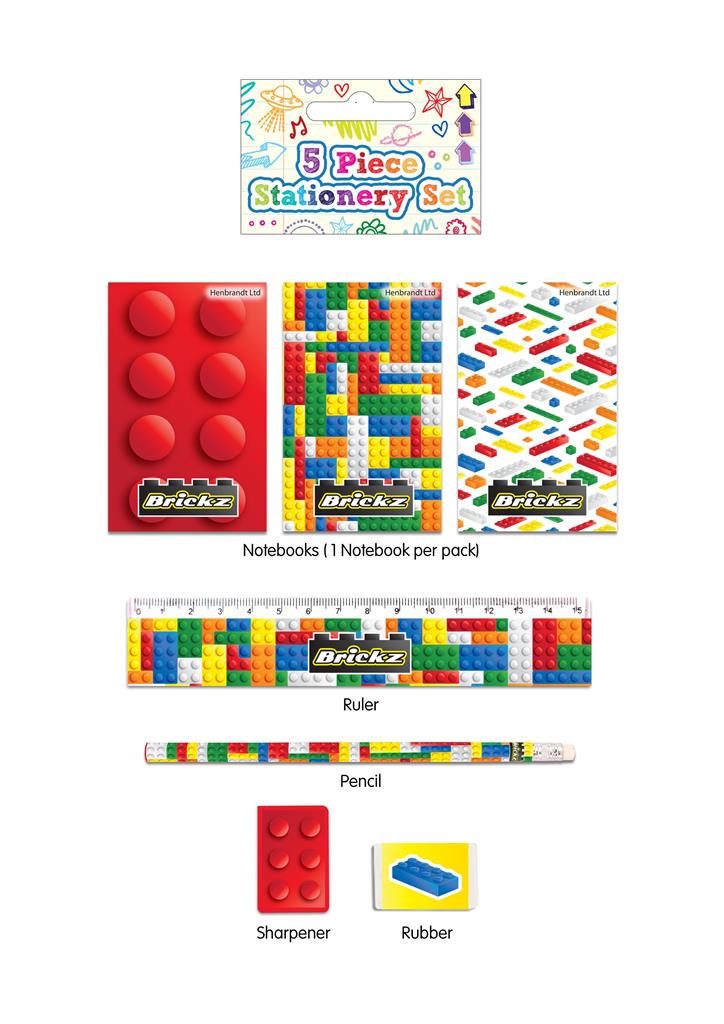 Brickz Stationery Set 5 Pack - Click Image to Close