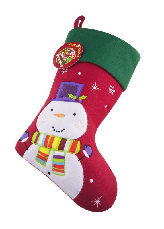 Deluxe Plush Snowman Christmas Stocking 40cm x 25cm - Click Image to Close