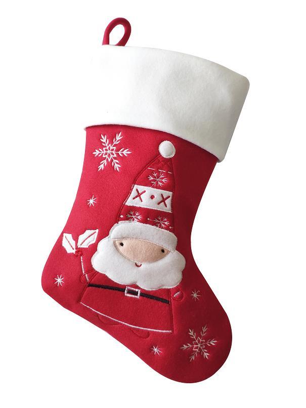 Deluxe Plush Cute Santa Christmas Stocking 40cm x 25cm - Click Image to Close