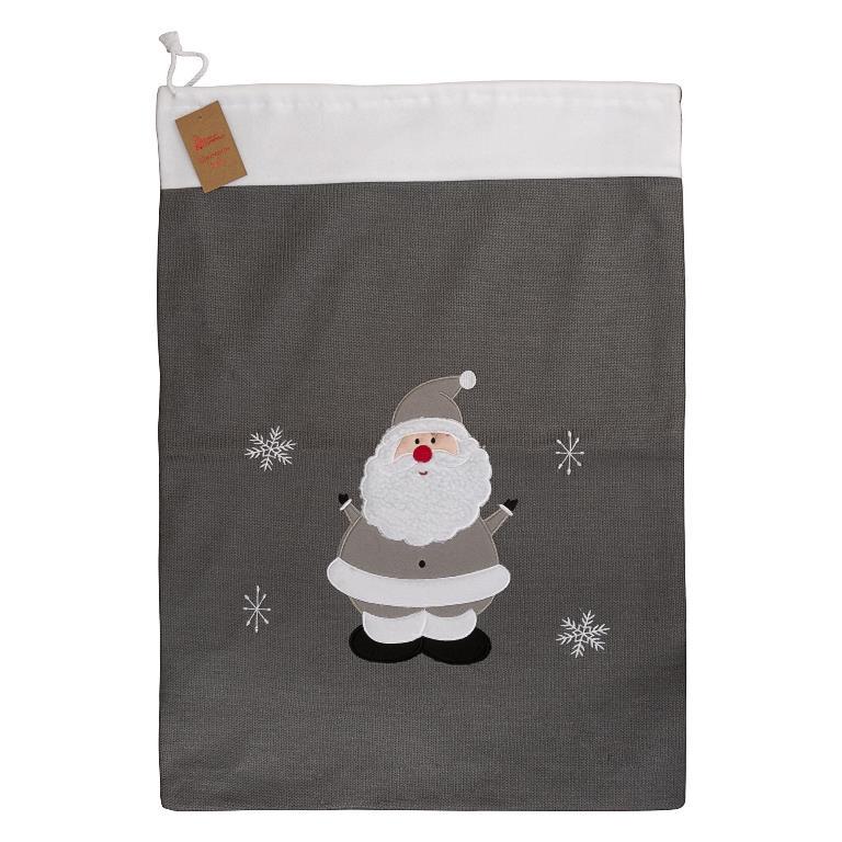 Deluxe Grey Knitted Santa Sack 50X70cm - Click Image to Close