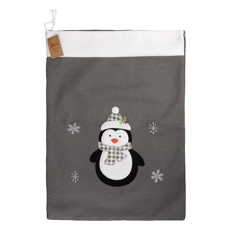 Deluxe Grey Knitted Penguin Sack 50X70cm - Click Image to Close