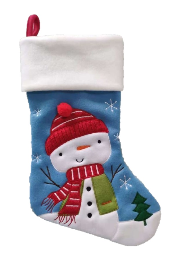 Deluxe Plush Snowman Stocking 40cm X 25cm - Click Image to Close