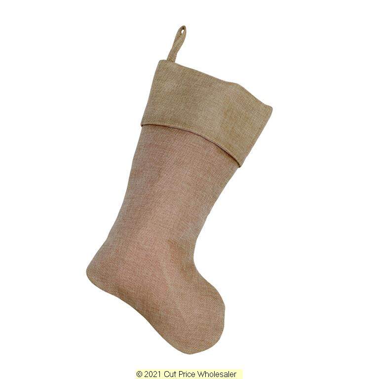 Deluxe Plush Plain Hessian Stocking 40cm X 25cm - Click Image to Close