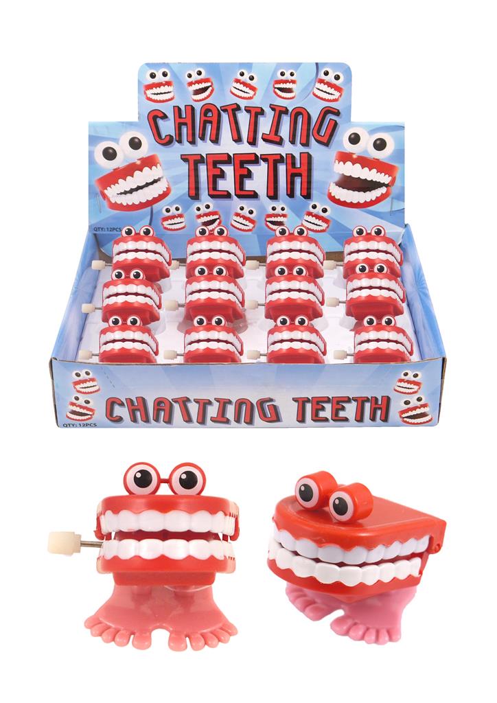Clockwork Wind Up Chatting Teeth With Eyes (4cm) - Click Image to Close