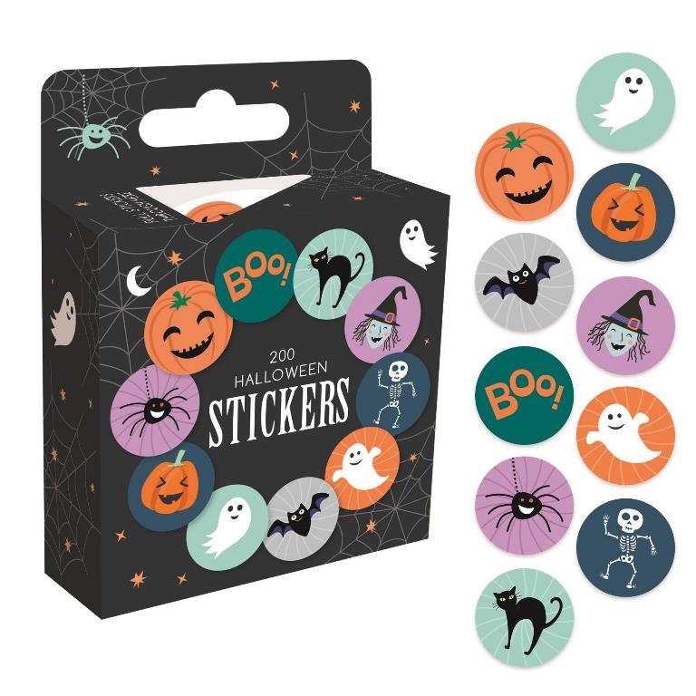 Halloween 200pc Sticker Box - Click Image to Close