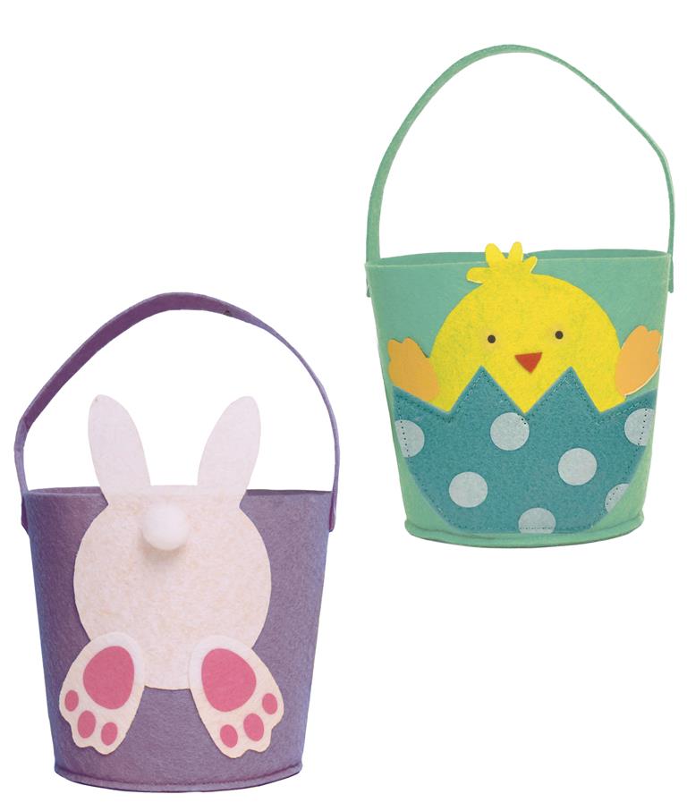 Easter Large Felt Bucket - Click Image to Close