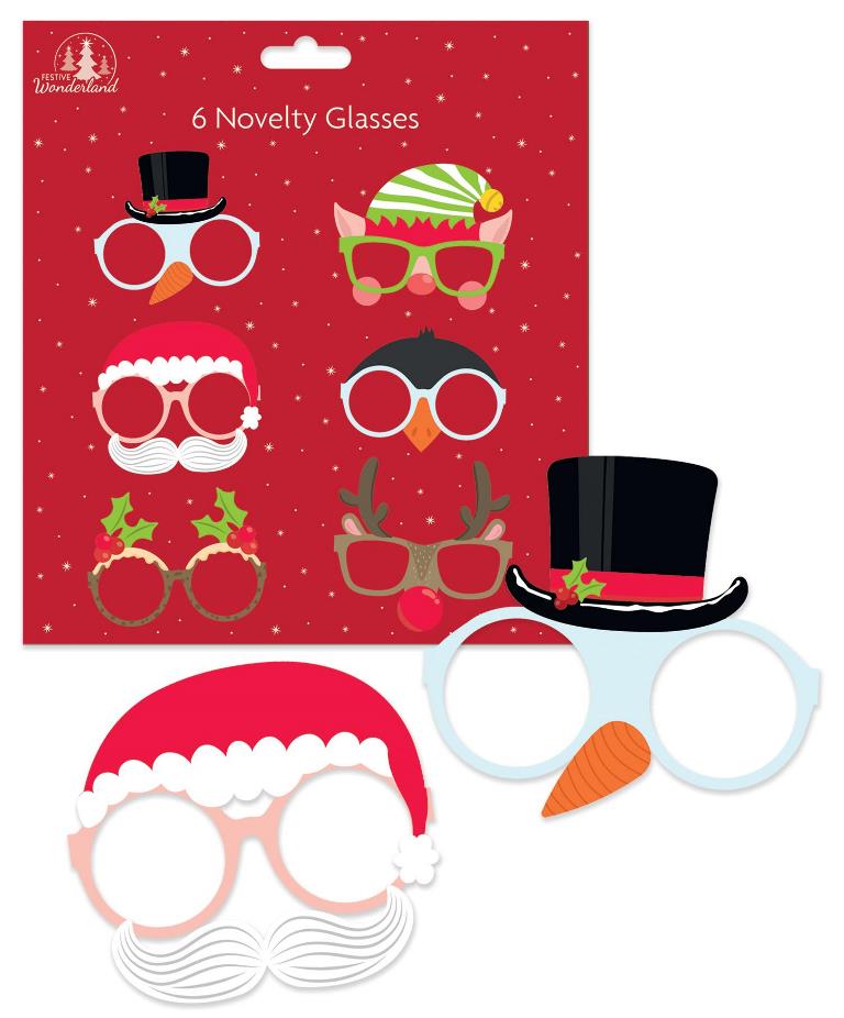 Fun Christmas Board Glasses 6 Pack - Click Image to Close