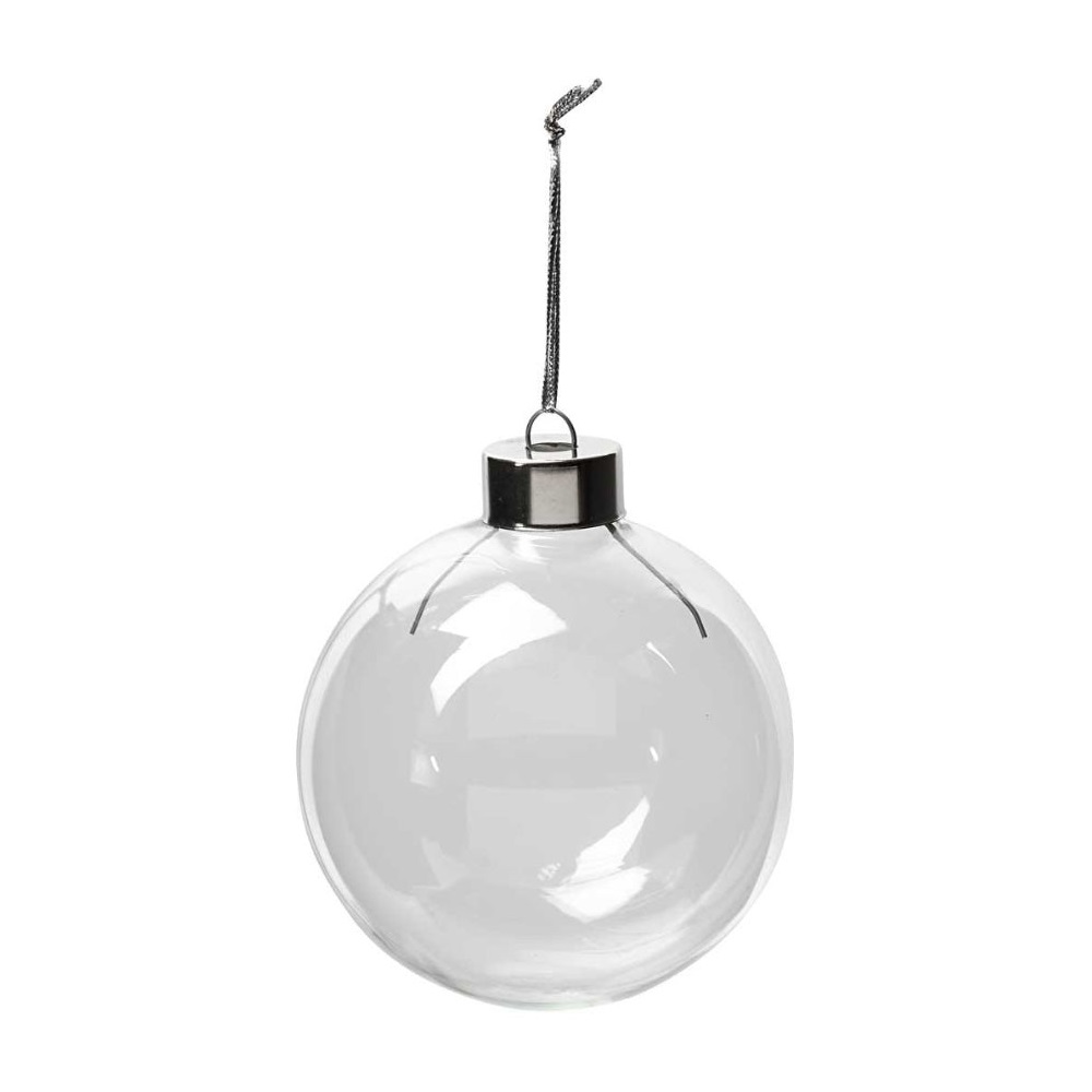 80Mm Clear Fillable Bauble - Click Image to Close