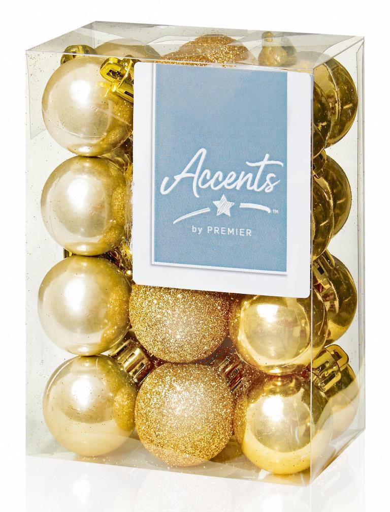 24 X 30Mm Champagne Gold Baubles - Click Image to Close