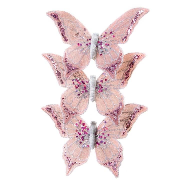 Decorative 14.5cm Burgundy Butterfly 3 Pack - Click Image to Close