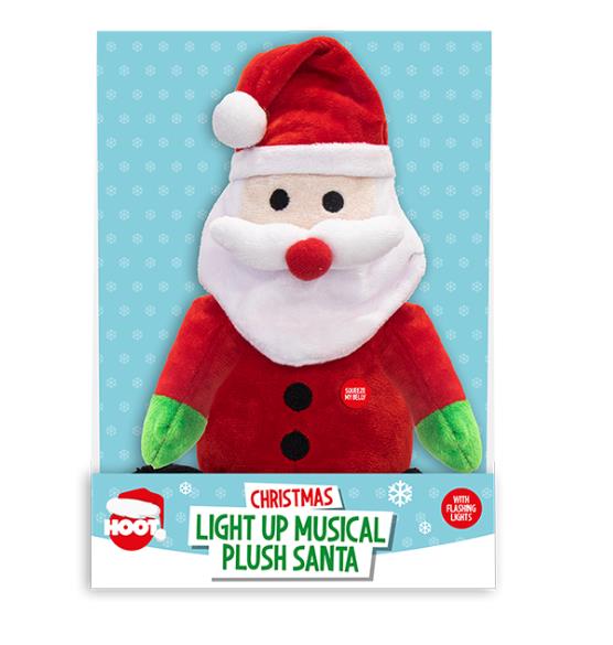Light Up Musical Plush Santa 37cm X 25cm - Click Image to Close