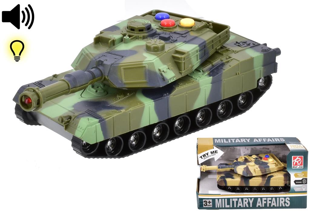 Friction Military Tank With Light & Sound - Click Image to Close