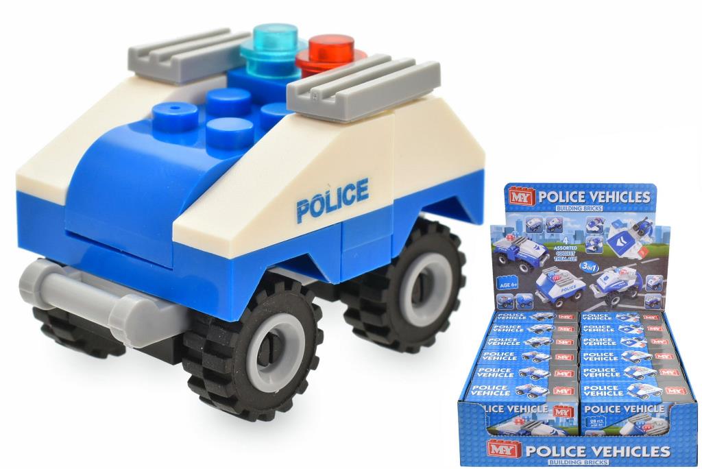 Police Vehicle Brick Set ( Assorted Designs ) - Click Image to Close
