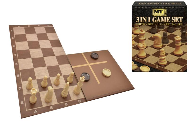 3 In Chess, Chess & Tic Tac Toe Game Set - Click Image to Close