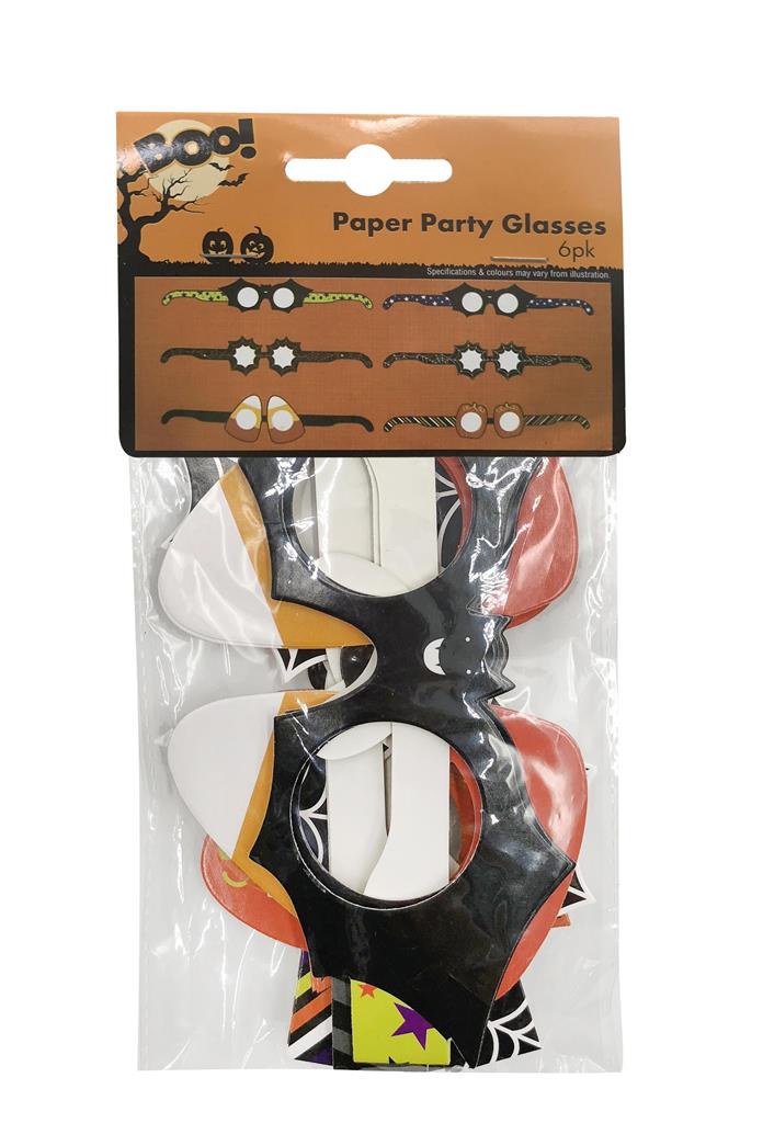 Paper Party Glasses 6 Pack ( Assorted Designs ) - Click Image to Close