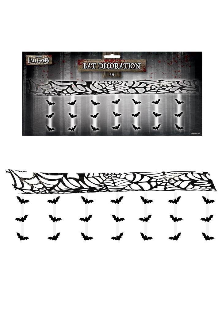 Halloween Ceiling Decoration with Bats (3m) - Click Image to Close