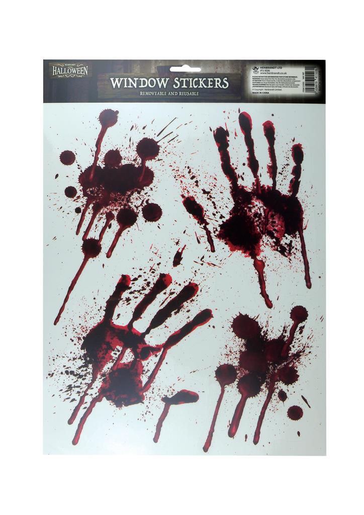 Stickers Window Halloween Blood Deco Hand - Click Image to Close