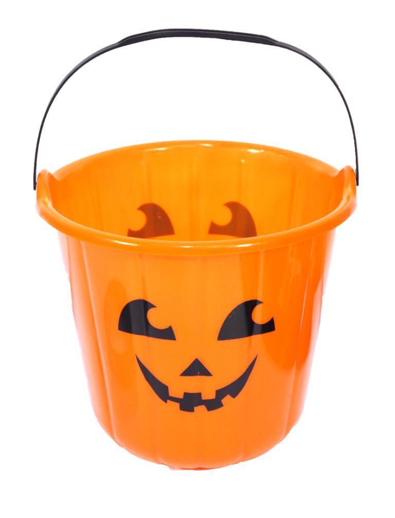 Halloween Pumpkin Treat Bucket 18cm X 16cm - Click Image to Close