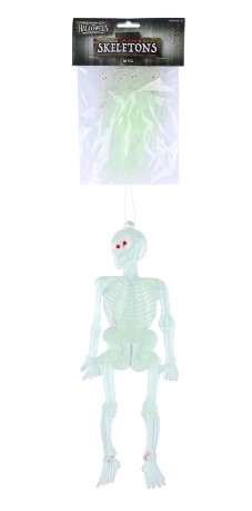 Glow in the Dark Hanging Skeletons (14cm x 4.5cm) - Click Image to Close