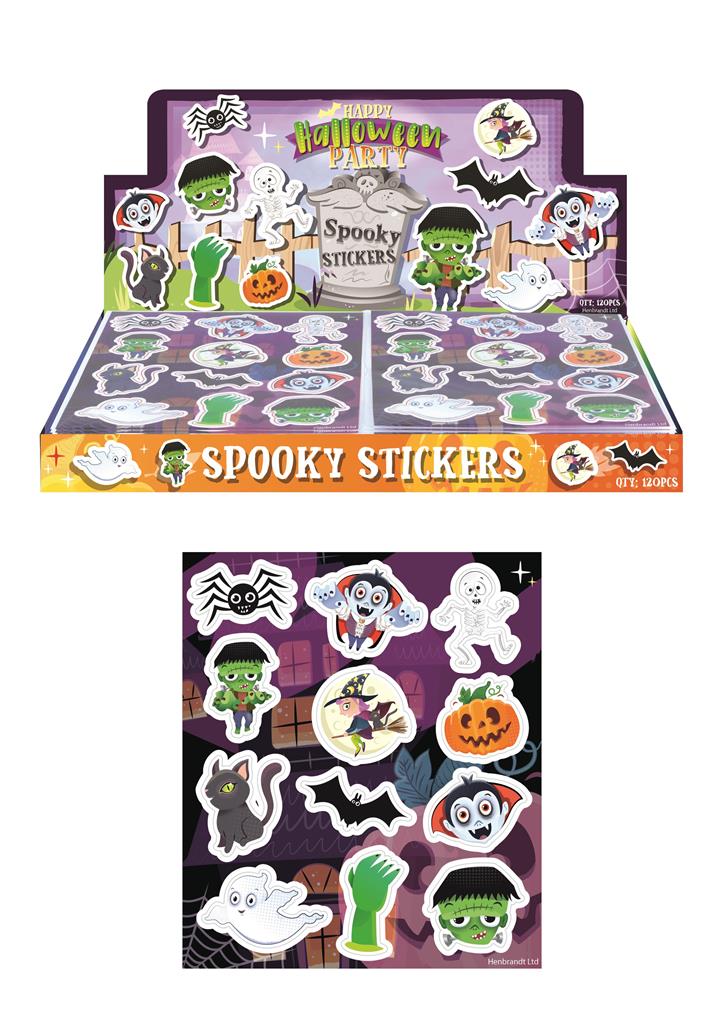 HALLOWEEN STICKERS 12 PACK X 120 - Click Image to Close