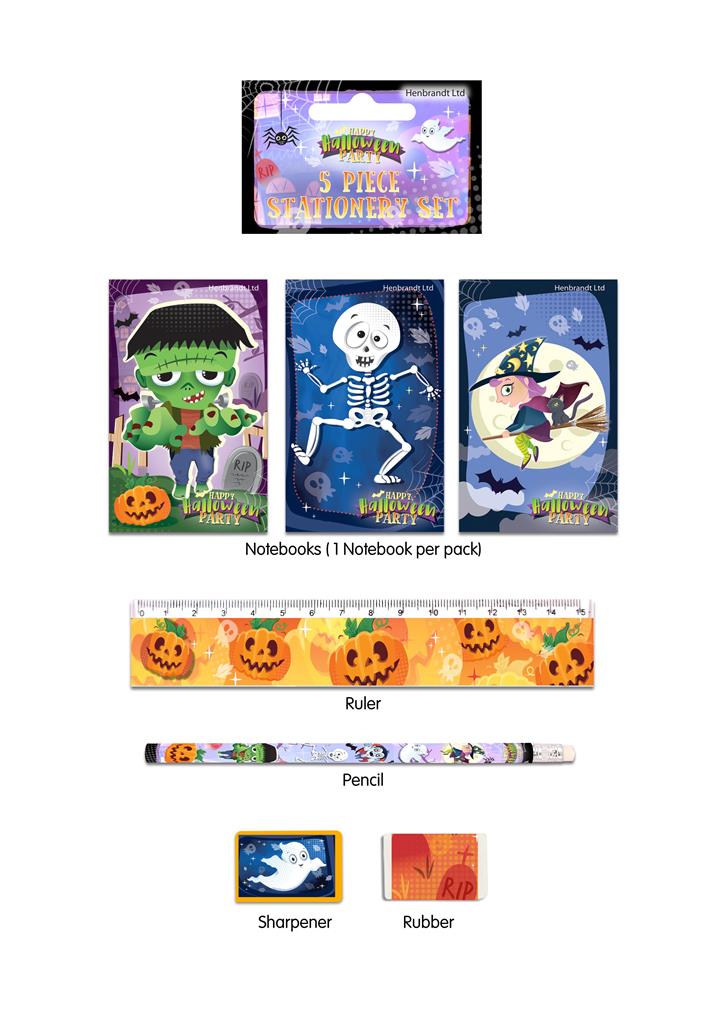 5pc Halloween Stationery Set - Click Image to Close