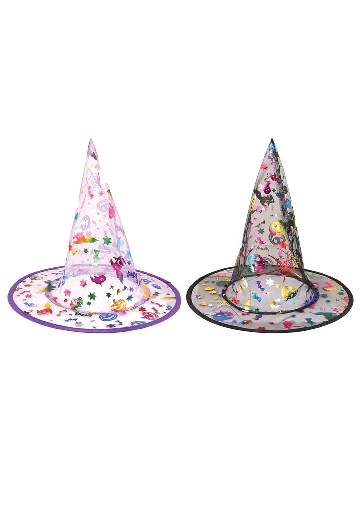 Child Witch Multi Colour Hat ( Assorted Designs ) - Click Image to Close