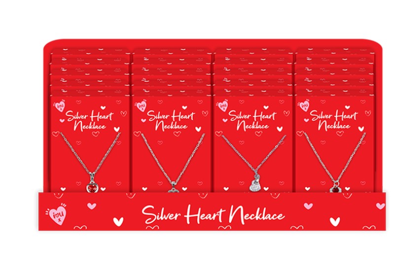 Valentine's Day Silver Heart Necklaces - Click Image to Close