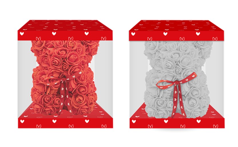 Valentine Foam Rose Bear - Click Image to Close