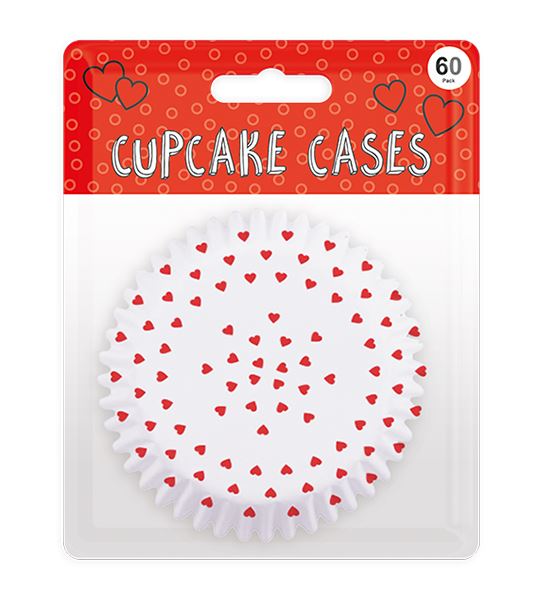 Valentine's Printed Cupcake Cases 60pk - Click Image to Close