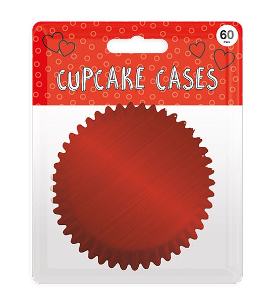 Red Metallic Cupcake Cases 60pk - Click Image to Close