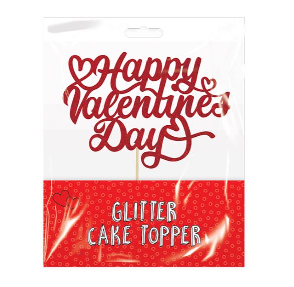VALENTINE'S DAY GLITTER CAKE TOPPER - Click Image to Close