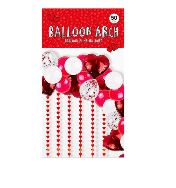 VALENTINE'S BALLOON ARCH KIT WITH PUMP - Click Image to Close