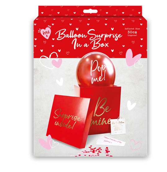 Valentines Balloon Surprise In a Box - Click Image to Close