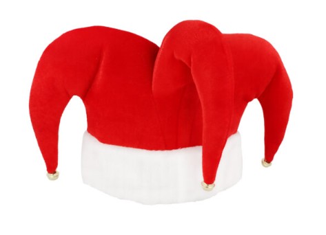Red Christmas Jester Hat (Adult) - Click Image to Close
