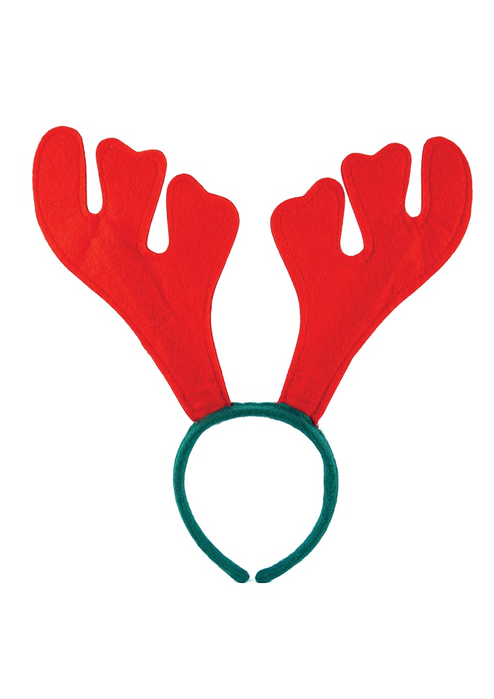 Christmas Felt Antler Headband Red & Green - Click Image to Close