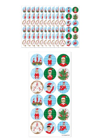 Christmas Large Elfin Around Stickers (2.5cm) - Click Image to Close