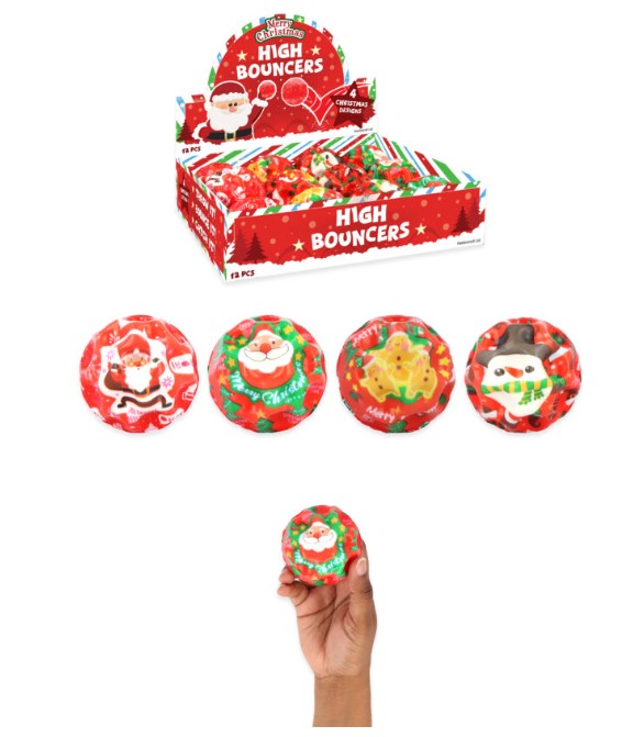 Christmas High Bounce Balls (6.3cm) - Click Image to Close