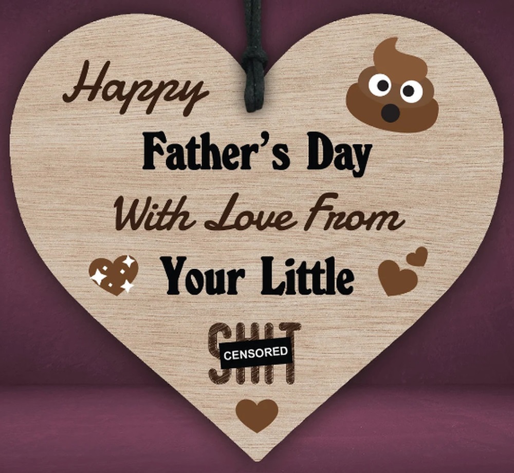 Wooden Gift Heart Plaque Craft Ornaments Fix Dad Design - Click Image to Close