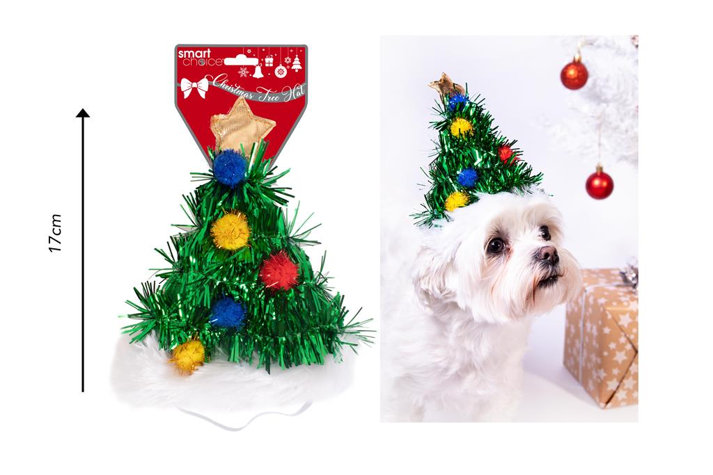 Glitter Christmas Tree Pet Hat - Click Image to Close