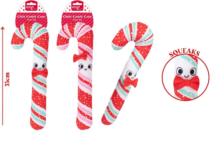 Christmas Squeaky Christmas Candy Cane Dog Toy - Click Image to Close