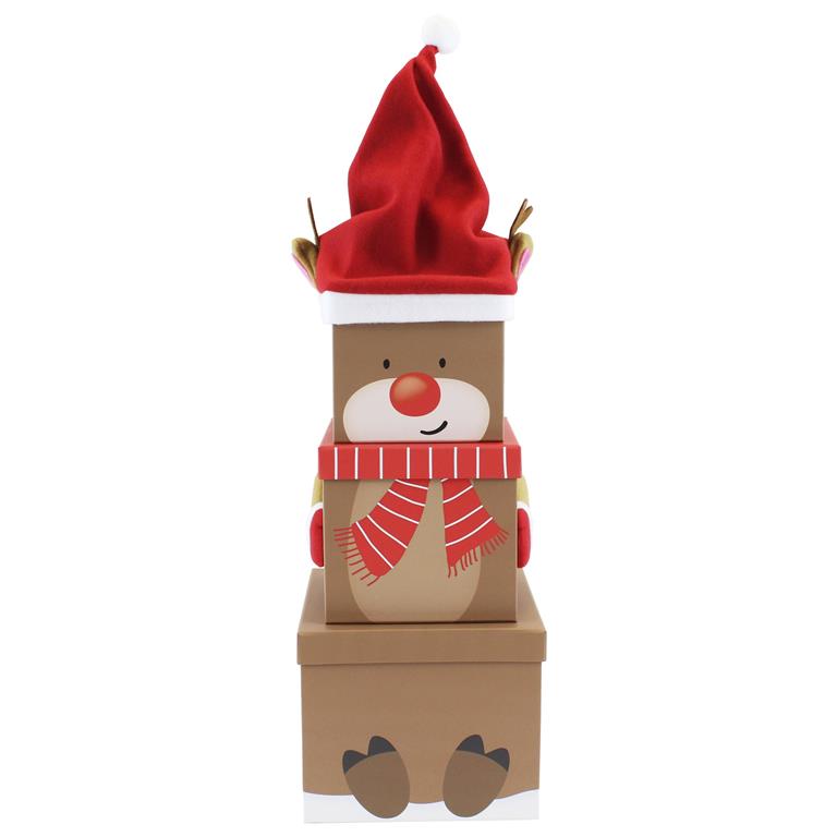 Plush Gift Box Set 3 Piece - Reindeer Xl - Click Image to Close